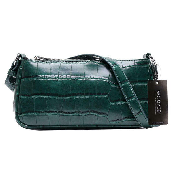 Retro Handbag Women Crocodile Leather Tote Office Lady Shoulder Bag (Green)