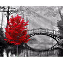 5D DIY diamond painting "Red Tree Bridge" embroidery full round diamond cro
