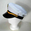 Men & Women's Yacht Captain Skipper Sailor Boat Cap Fas White Hat S0V7 Cost E6T6