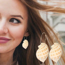 Rhinestone Conch Dangle Ear Hoop Women Drop Earrings Beach Jewelry Gift