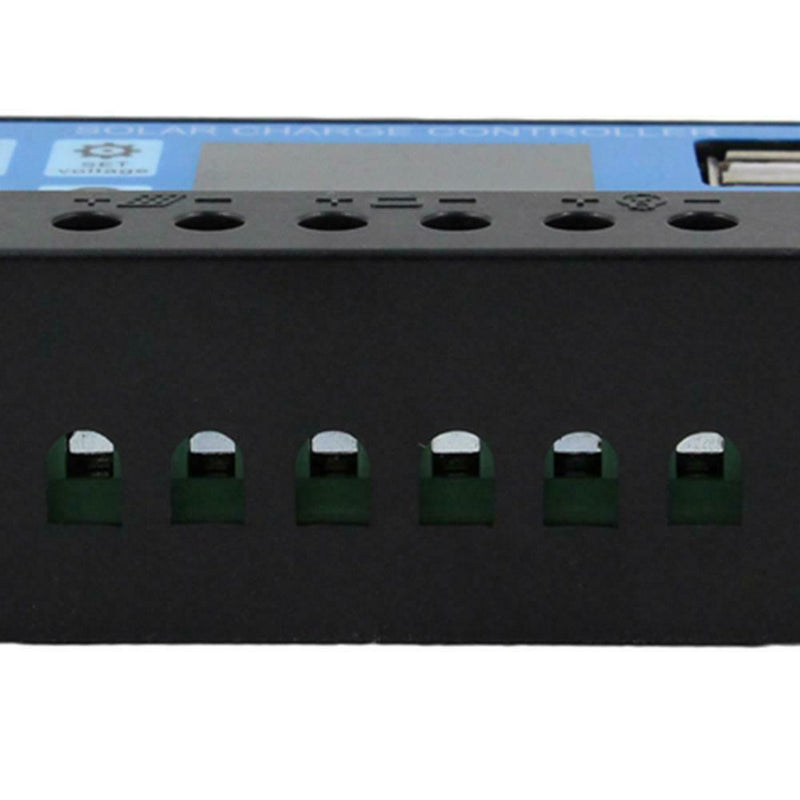 12V/24V LCD Auto Solar Charge Controller PWM Dual USB Output Charger (30A)