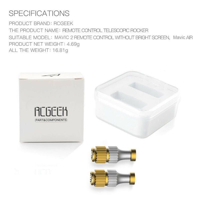 1 Pair For DJI Mavic Mini Remote Control Adjustable Alloy Thumb Rocker Stick AU