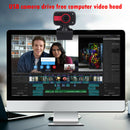 USB Webcam with Microphone 2LED Night Vision Clip-on Web Camera Red
