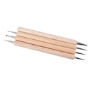 4PCS/set Wood Handle Stainless Steel Modelling Pottery Ceramics Tools For C3 Gw