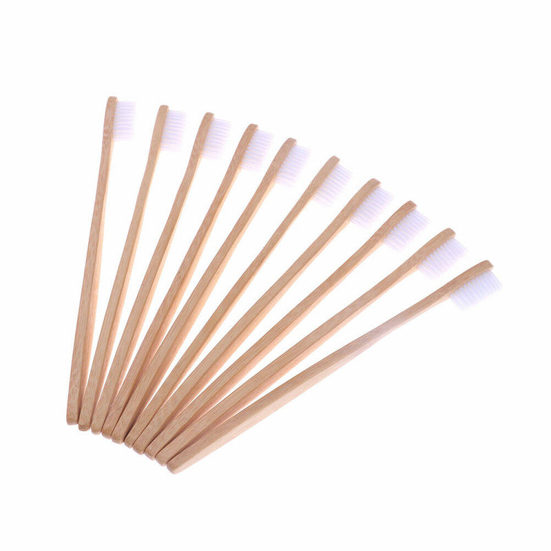 10Pc Oral Care Durable Toothbrush Bamboo Environmental Soft Teeth Brushes n BX