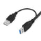 1.5FT Dual USB 3.0 A Male to Micro B Y Power Data Cable Hard Disk Mobile X2T3