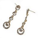 Bridal Circle Studs Dangle Earrings Jewelry-Golden H2Y6