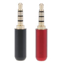 2pcs 3.5mm Headphone Extender Audio Adapter Plug Male Jack Red & Black