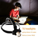 T6 LED Headlight Telescope Zoomable Rechargeable Headlamp Torch w/ Battery