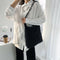 Fashion Corduroy Handbag Chain Totes Lady Shoulder Shopping Bag (Black)