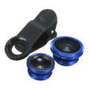 1 set 3 in 1 Fish Eye + Wide Angle + Macro Clip On Camera Lens for Mobile P