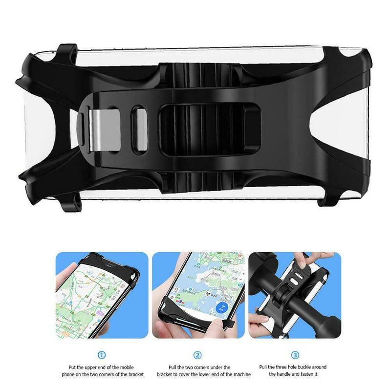 US-ZJ053 Silicone Bicycle Handlebar Phone Holder Bracket for 4-6 inch Cell Phone