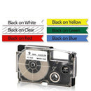 5 Pack 9mm Black on White/Red/ Blue/Yellow/Green Label Tape Compatible with V9J2