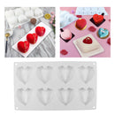 Diamond Heart Silicone Mold, 8 Cavities Non-stick Easy Release Heart Shaped Mold