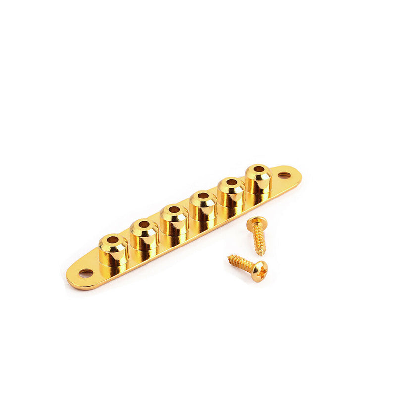 1 Set Guitar String Mounting Ferrules Bushings w/ Screws Golden Guitar Parts