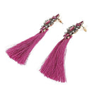 Fashion Women Wedding Tassel Earrings Jewelry Bohemian Fringed Long Drop Da W6X5