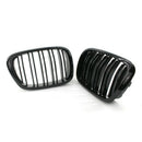 Glossy Black Front Hood Kidney Grille Grill ABS Dual Line Compatible for BM