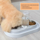 2 in 1 Dual Port Pet Dog Cat Automatic Feeder+Drinker Food Water Bowl Dispenser