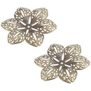 30 Bronze Tone Filigree Flower Wraps Connectors 43mm