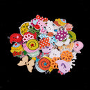 Pack of 50pcs Cartoon Wooden Buttons Sewing Embellishments Scrapbooking DIY