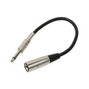 1.2ft 3-Pin XLR Male to 1/4" 6.35mm Male Plug Mono Microphone Adapter Cable