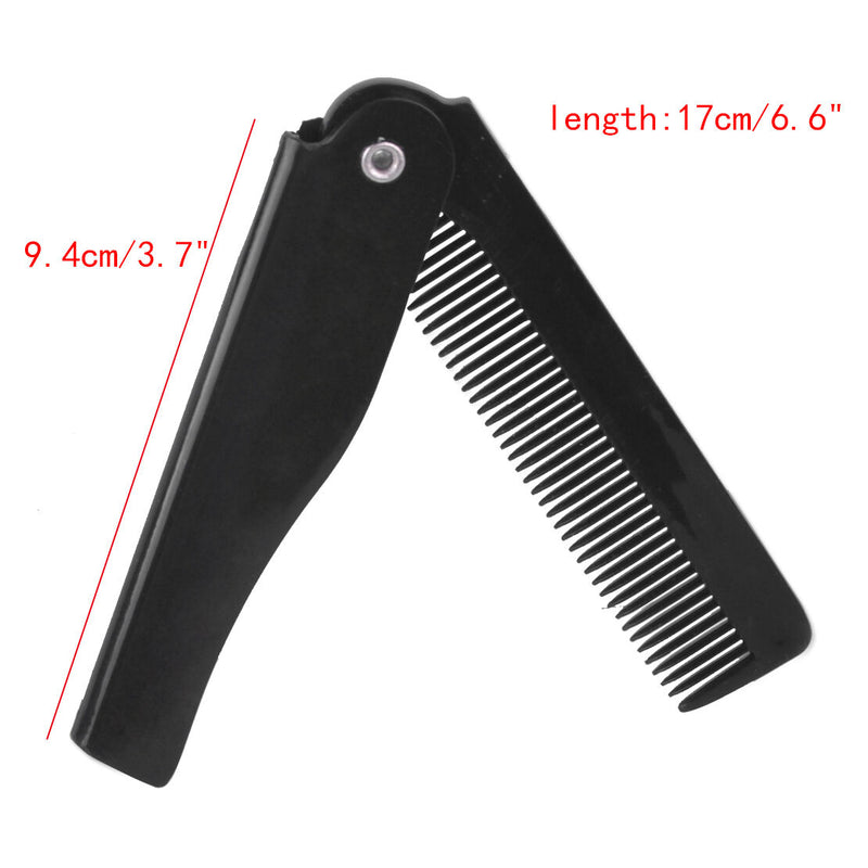 2pcs Travel Men Women Folding Pocket Clip Hair Comb Beard Moustache Portable New