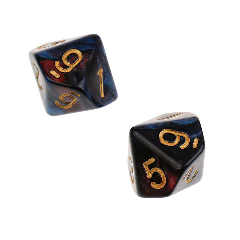10pcs 10 Sided Dice D10 Polyhedral Dice for Dungeons and Dragons Table Games Red