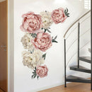 Pink Peony Flower Wall Stickers Romantic Home Decor for Bedroom Living RoomB Ew