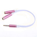 3.5mm Stereo Audio Male to 2 Female Headphone Mic Y Splitter Cable Adapter