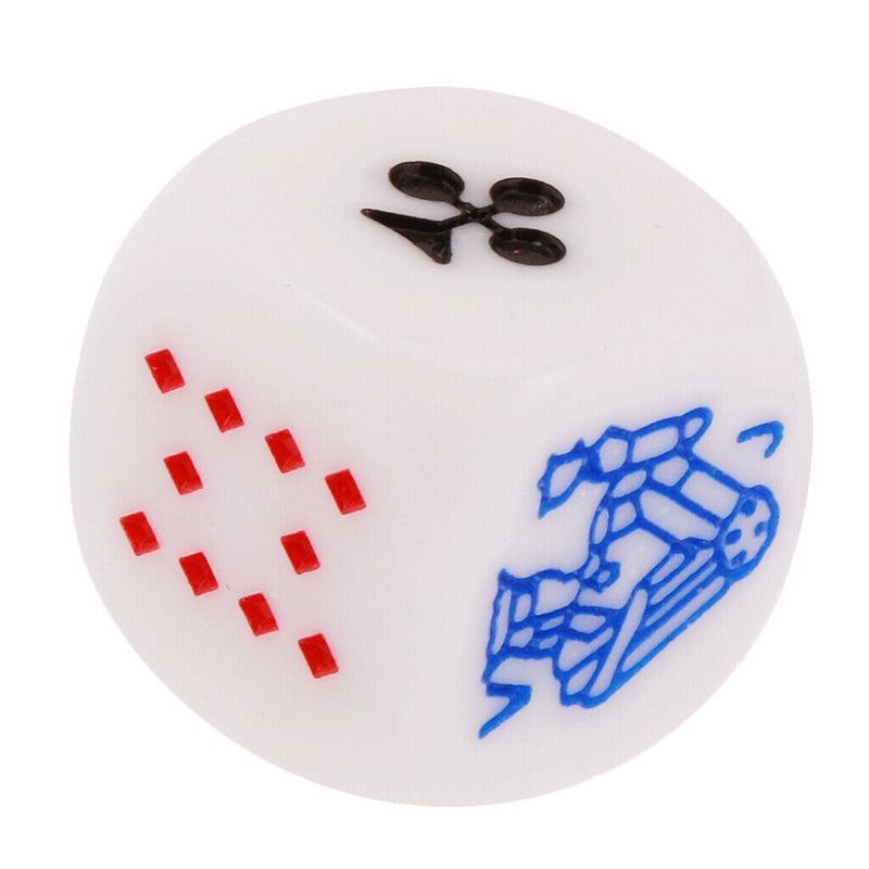 10 Pieces 12mm/0.47inch Acrylic 6-Sided Poker Dice With Symbols A K Q J 10 9