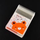 100X Rabbit pattern self-adhesive plastic bags for Handmade biscuits snack EW3C