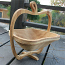 Wooden Collapsible Apples Shape Basket Kitchen Fruits Vegetable Storage Bas M3Y1
