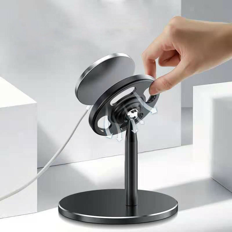 Wireless Charger Holder Magnetic Rotating Stand for iphone12 Black