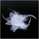 Feather Organza Roses White Hair Band Scrunchy Hair Accessories Hair Flower
