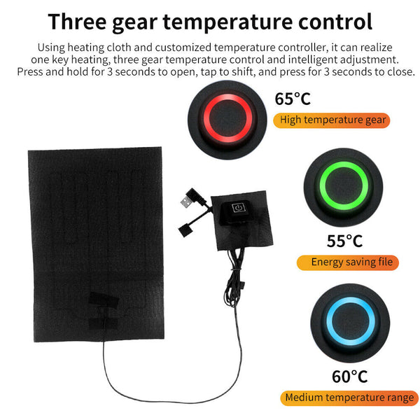 Vest Temperature Adjustable Back Electric Heating Pad Thermal Clothing Portable