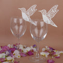 50x Beauty Bird Wine Glass Place Cards Wedding Name Party Table Decor Ivory