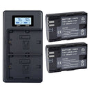2X Lp-E6 E6N Battery 2000Mah + Lcd Dual Charger for Eos 5Ds R 5D Mark Ii 5D