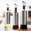 300Ml Kitchen Glass Oil Bottle Stainless Steel Leak-Proof Soy Sauce Vinegar I1O5