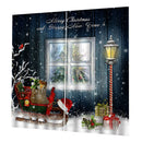 2pcs/4Panel Christmas Pattern Living Room Window Drapes Balcony Window Decor