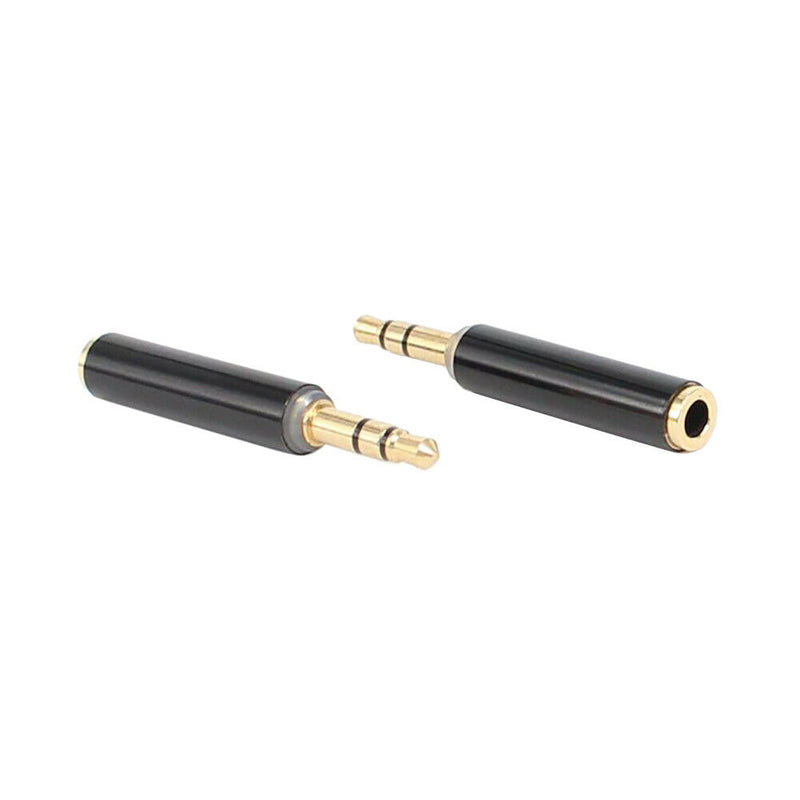 Stereo Brass 3.5mm 3 Pole Male to 4 Pole Female Audio Jack Adapter Converter Del