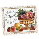 Embroidery Craft Stamped Cross Stitch Kit, Pre-Printed Fruits & Clock Pattern,