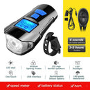 Bicycle Headlight LED Rechargeable Bike Light w/ Horn Deluxe Edition Blue USB