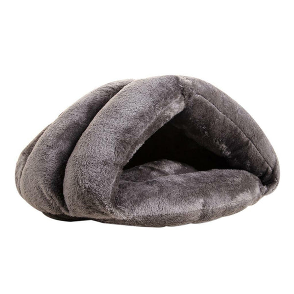 Warm Pet Winter House Dogs Cats Puppy Cave Bed Cushion Mat Sleep Bag Grey