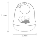 Cartoon Silicone Kids Bib Waterproof Baby Feeding Adjustable Apron (Grey) A