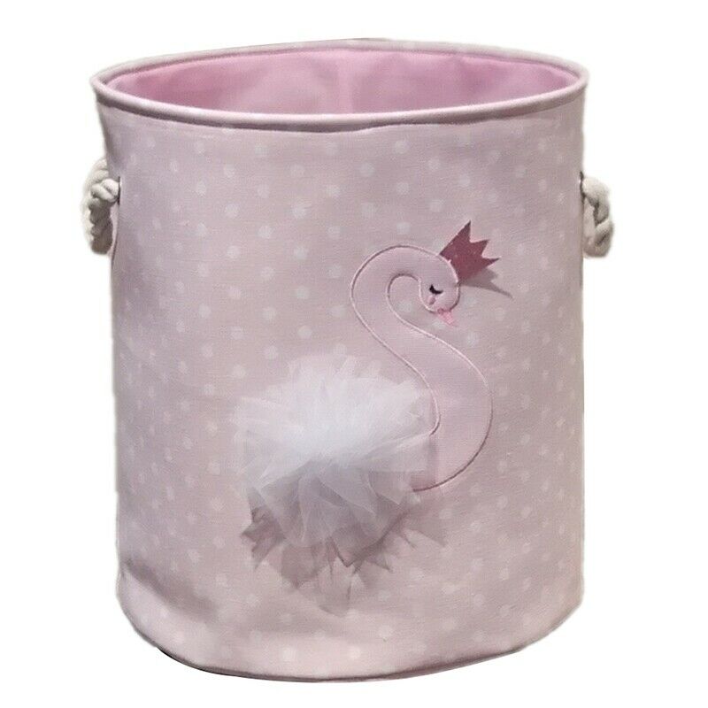 Dirty Laundry Basket Pink Swan Organizer Basket Drawstring Storage Baskets  E3W9
