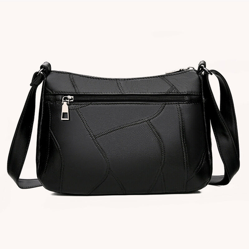 Fashion Women Splicing PU Rabbit Shoulder Bag Multi-pocket Messenger Purse