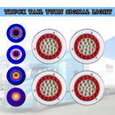 6.6" Round Red/Amber 56LED Truck Trailer Brake Stop Turn Signal Tail LightsB Ew
