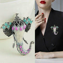 Crystal Elephant Animal Enamel Brooch Pin Enamel Wedding Costume Coat Decor US