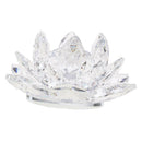 Crystal Lotus Flower Buddhist Ornament Feng Shui Art Glass Paperweight Clear