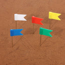 100x 5-Colour Flag Push Pins Office Home School Supplies Cork Board Map Drawing